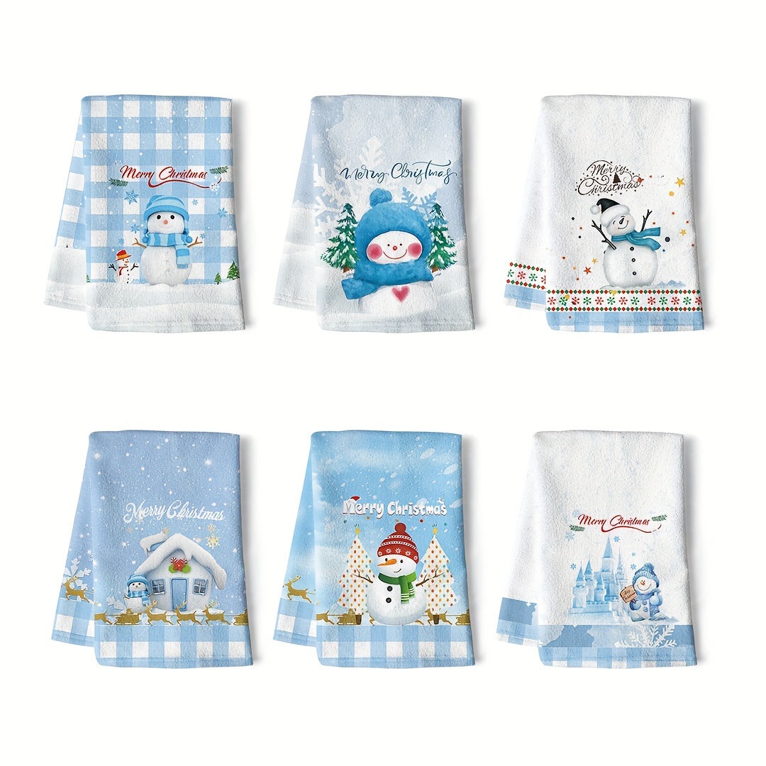 Christmas Snowman Dish Towels Soft Absorbent Kitchen Towel - Temu