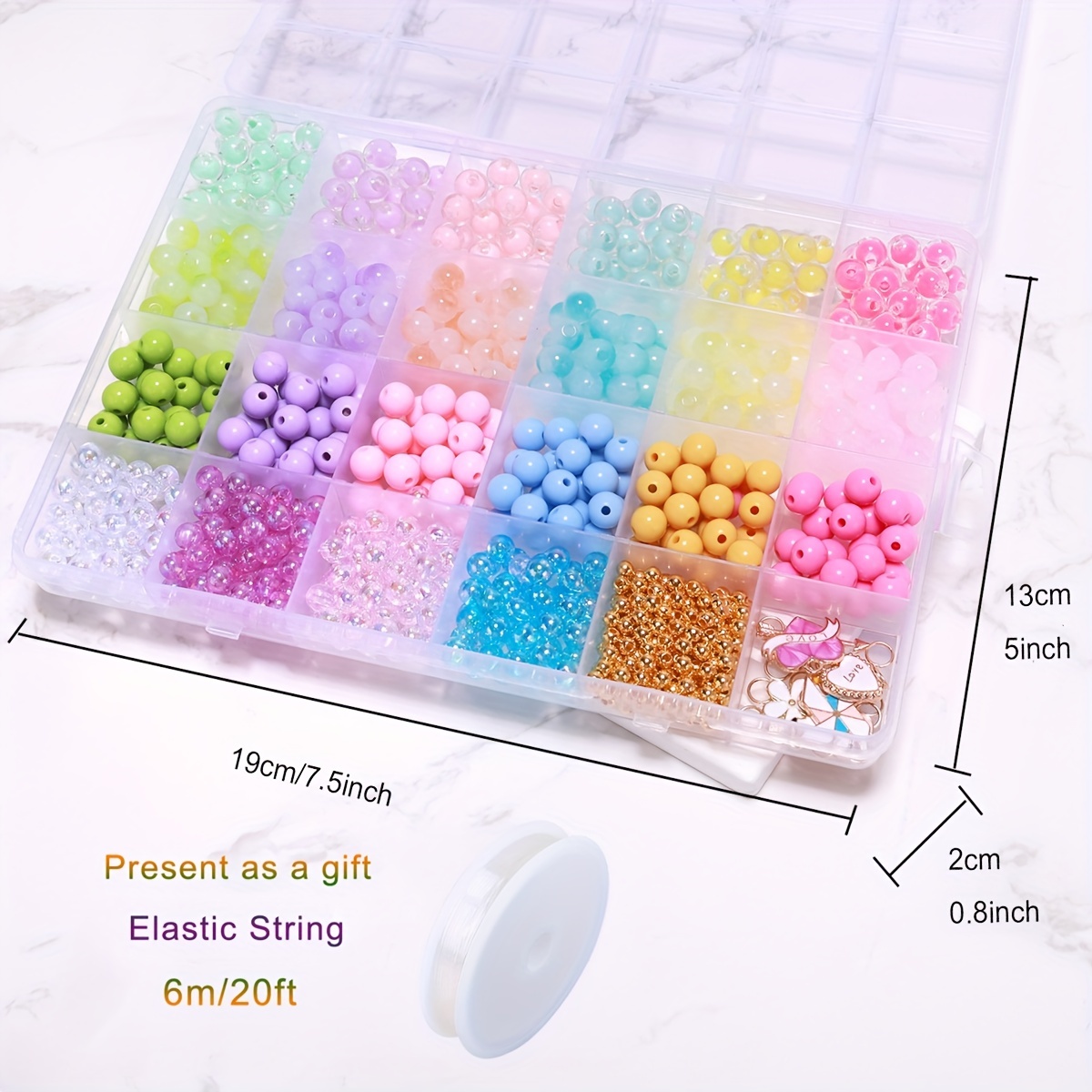 Diy Bracelet Making Kit About Acrylic Beads Plastic - Temu