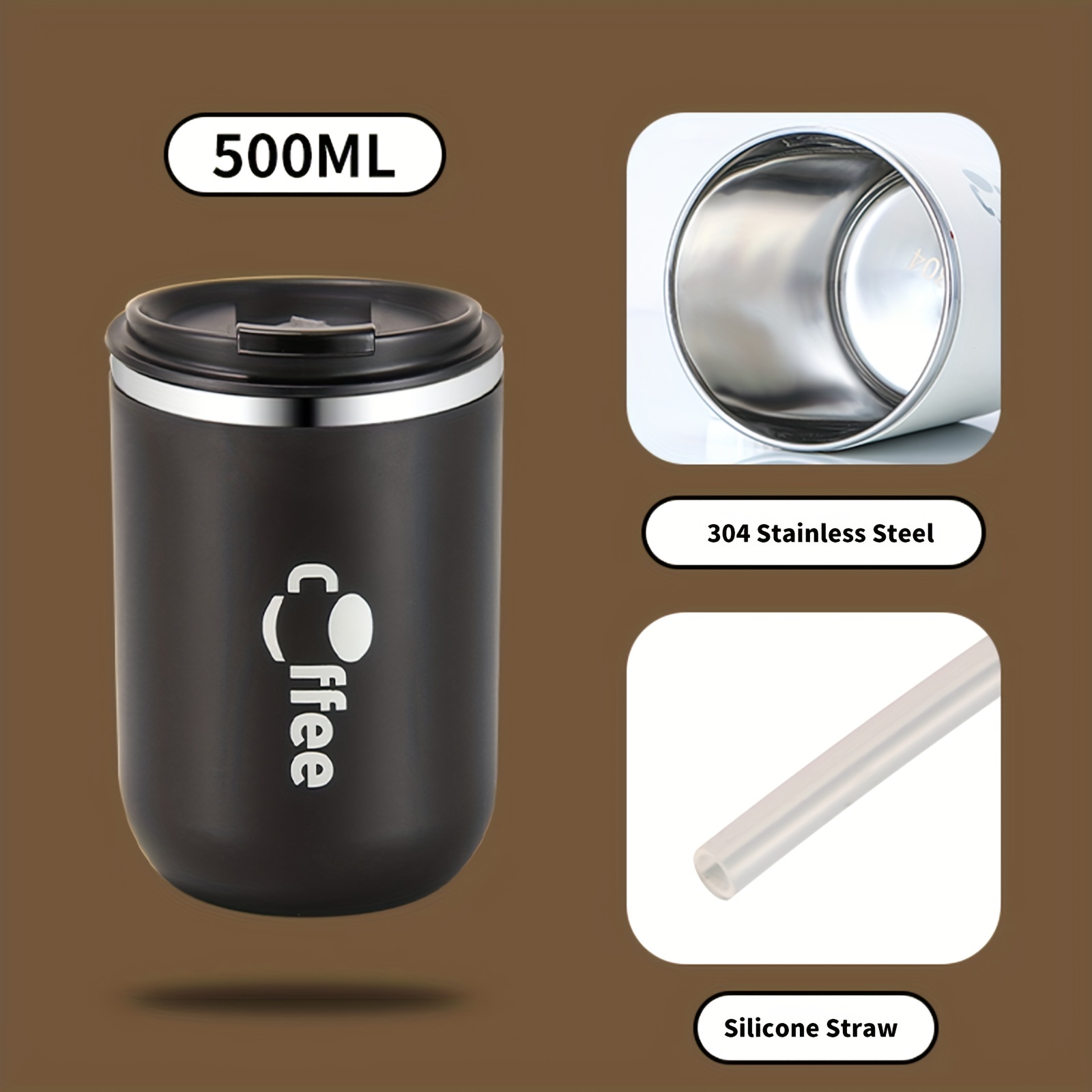 500ml Stainless Steel Insulated Mug Lid