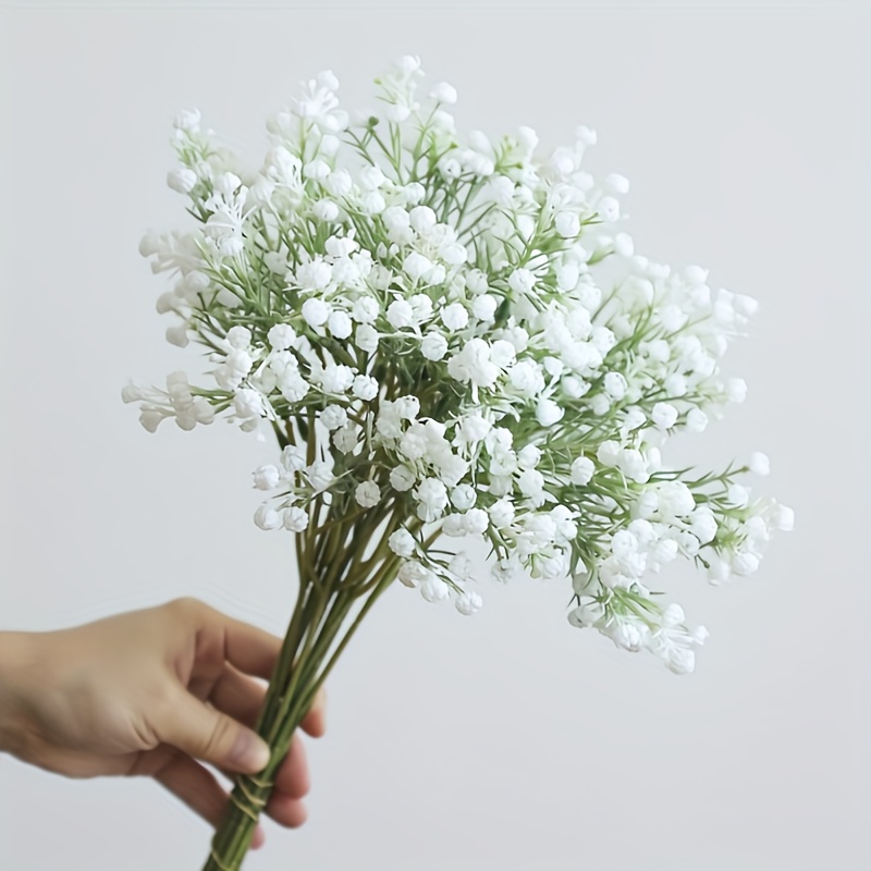 10pcs Baby Breath Artificial Flowers, Fake Babys Breath Gypsophila Flowers,  Bulk Realistic Artificial Flowers Bouquet, Suitable For Wedding Party Home