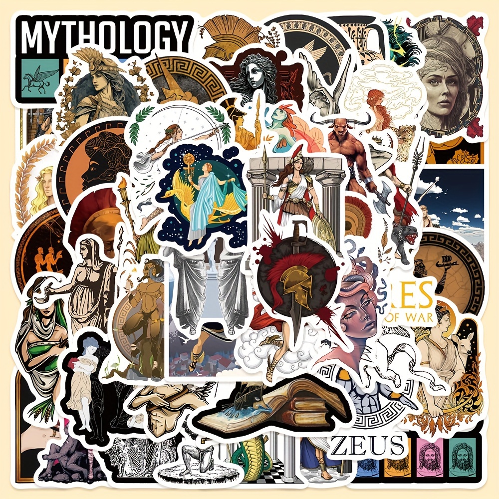 Cartoon Greek Mythology Aesthetics Sticker Suitable For - Temu