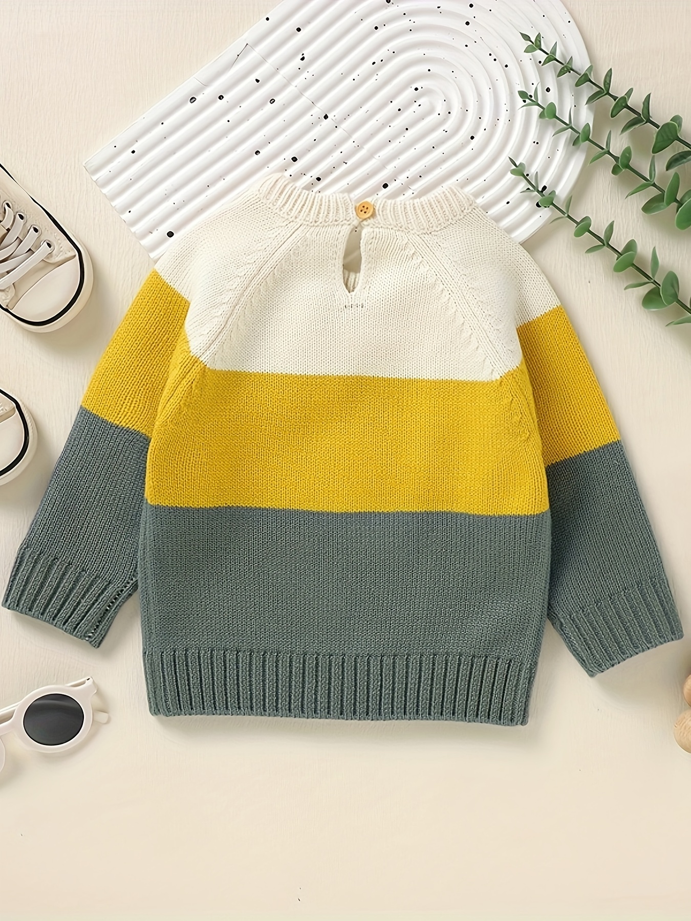 Cable-knit Sweater and Pants - Dusky green - Kids