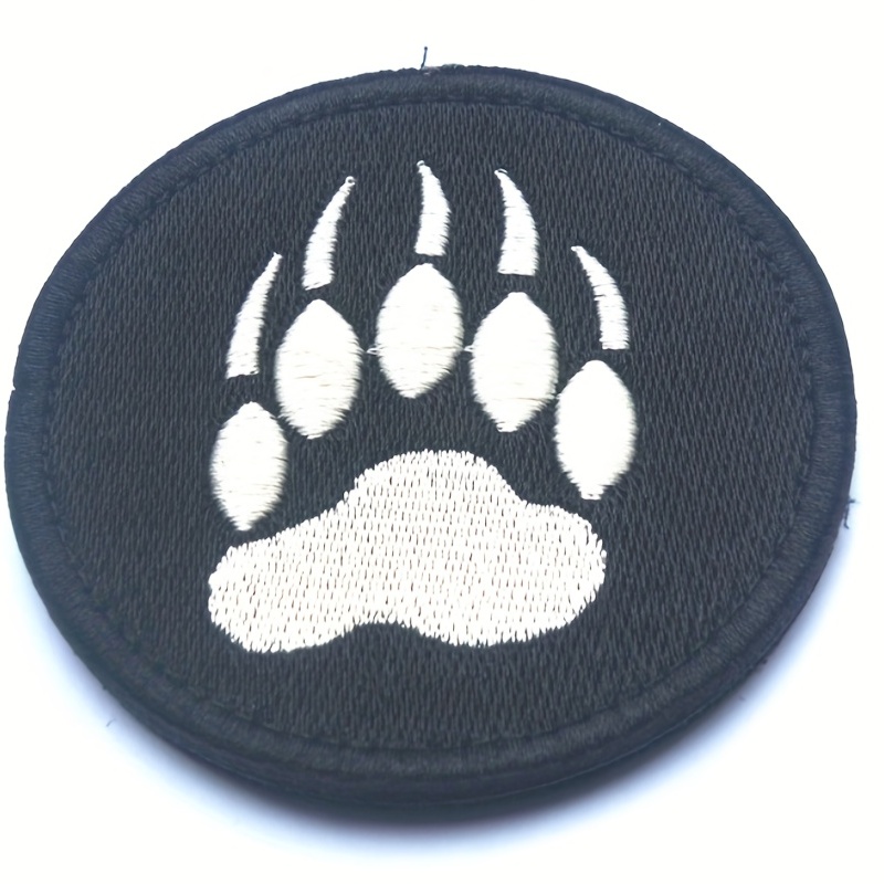 Black Cartoon Puppy Paw Prints Cute Patches Embroidery - Temu