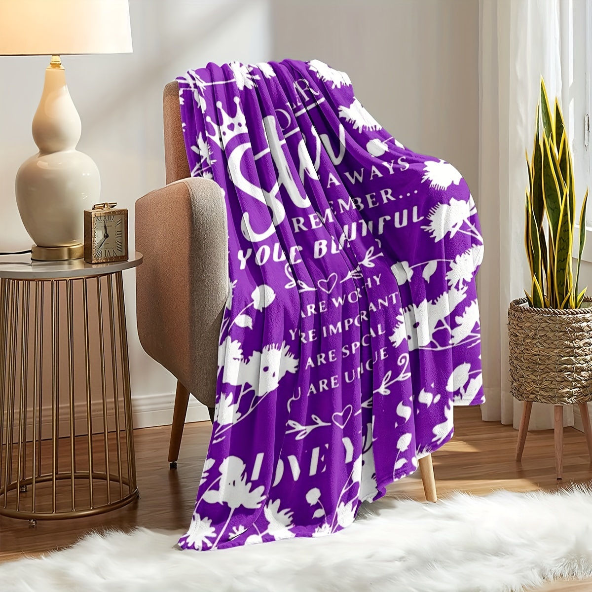 Throw Blanket Sister Gifts, Fleece Blanket Sisters Gifts from Sister,  Sister Blanket Birthday Gifts for Sister, Gifts for Women Purple Flannel  Lightweight Soft Blanket to My Sisters for Bed Couch 