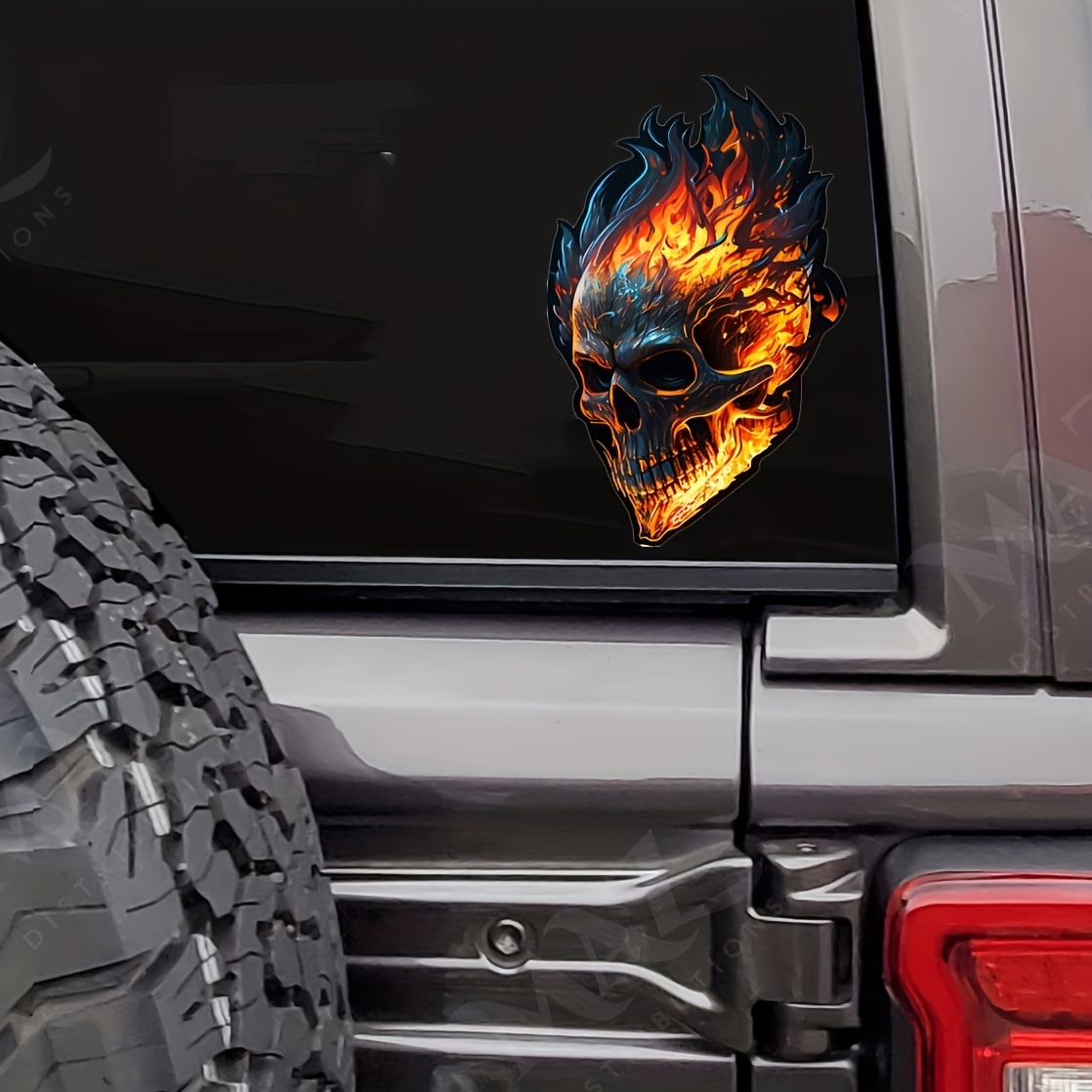 Motorrad aufkleber Flammen schädel muster Auto aufkleber - Temu