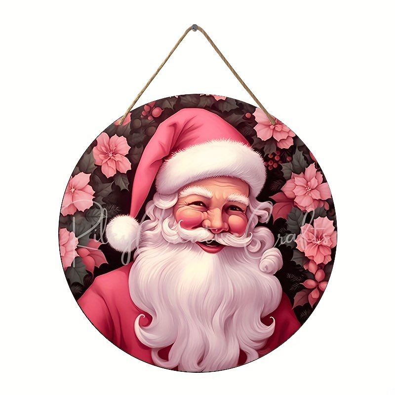 1pc, Christmas Santa Claus HOHO Letter Wooden Sign Hanging Decoration With  Accessories For Home Decoration, Navidad, Christmas Decorations Clearance