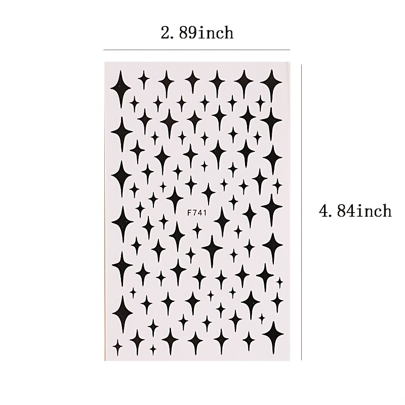 3D Star Nail Stickers Self Adhesive Decals Easy to Apply Long Lasting