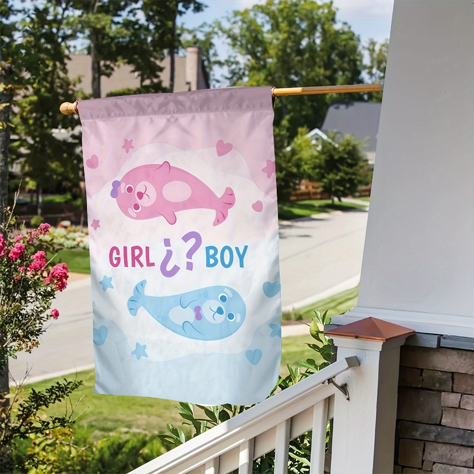 Garden Flag Gender Reveal Welcome Party Lawn Yard Sign - Temu