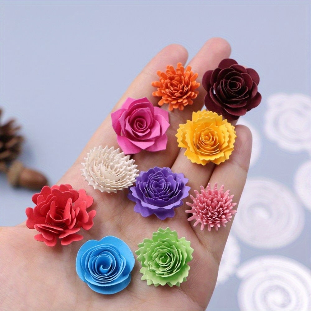 Flower Edge Metal Die Cuts For Card Making Assorted Flowers - Temu