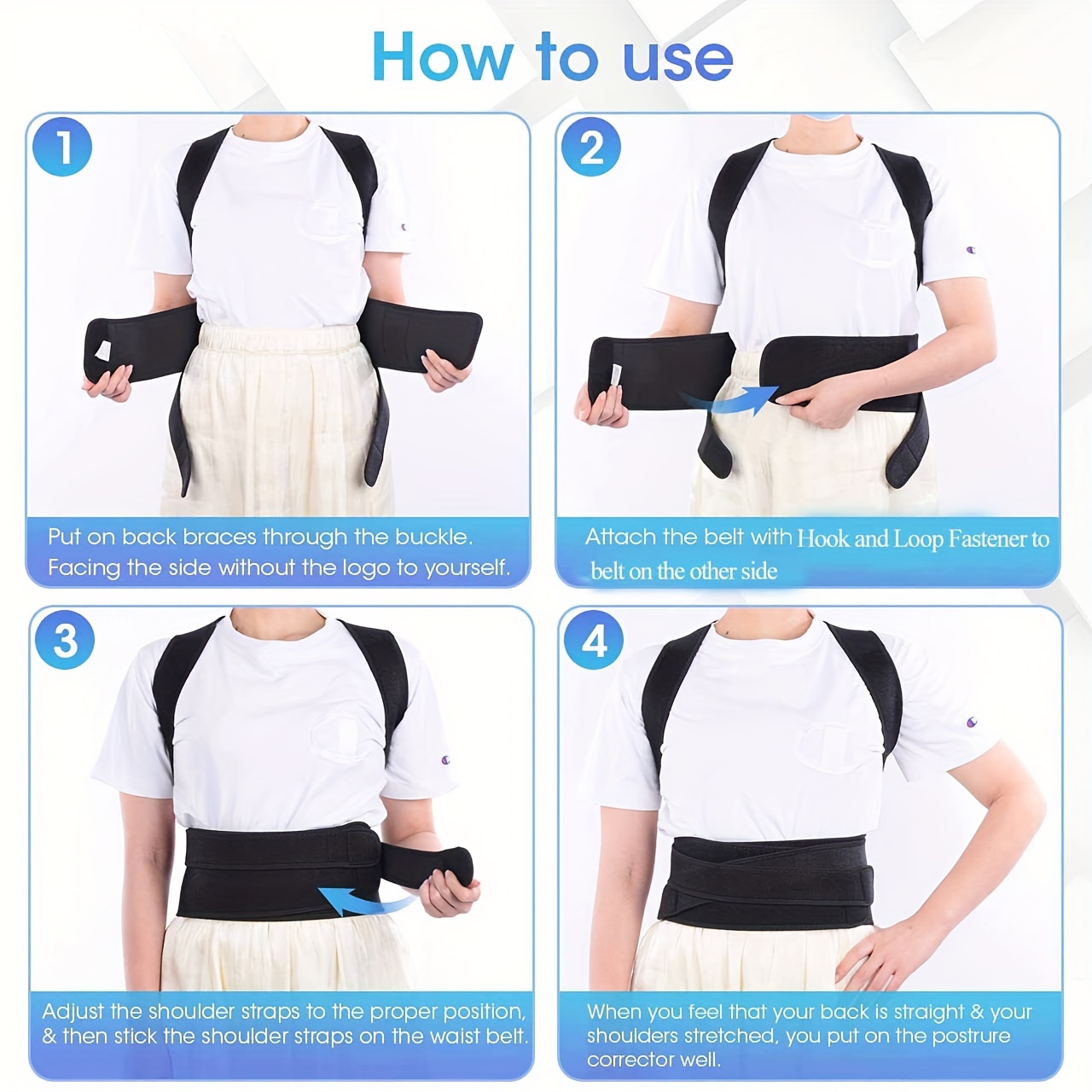 Posture Corrector for Women & Men, Adjustable Back Posture