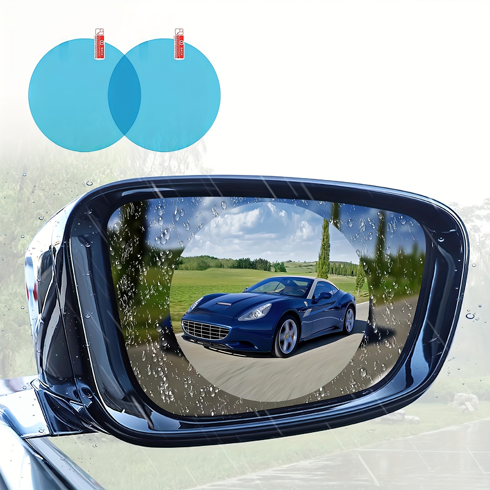 2pcs Auto-Rückspiegel Wasserdichte Regenfeste Spiegelfolie, HD-Klare  Nano-Beschichtung Auto-Folie Für Auto-Spiegel Und Seitenfenster,  Verschiedene