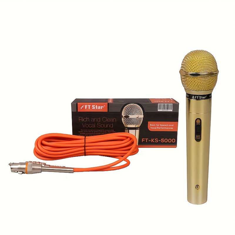 Microphone Dynamique avec Fil, Micro Chant Cardioïde, Micro de Karaoké  Filaire, Portable Micro Voix Claire pour