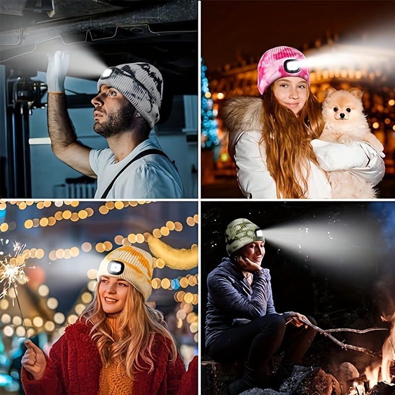 Solid Color Unisex Led Beanie Luce Cappello Lampada - Temu Italy