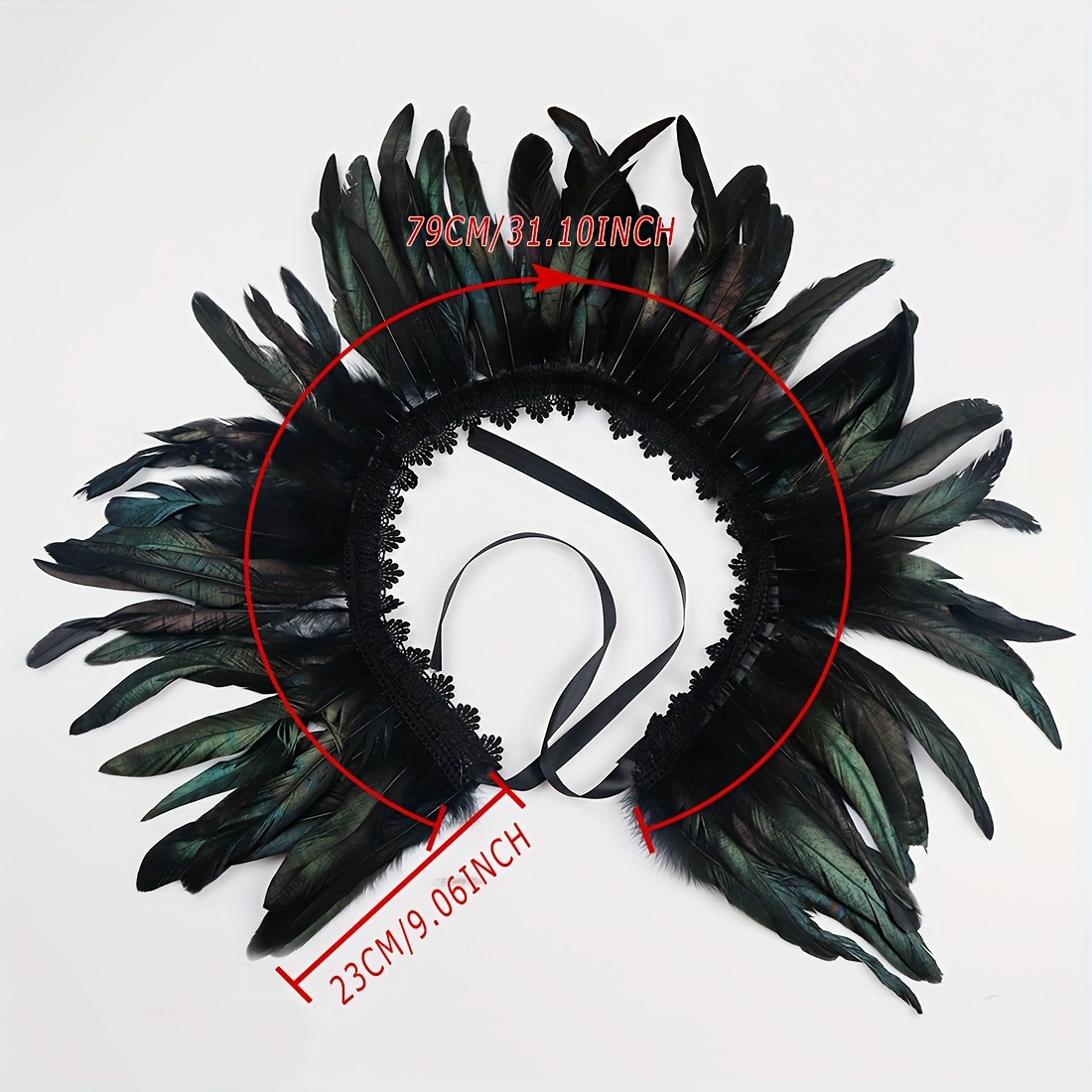Gothic Faux Natural Feather Scarf Trendy Lace Decor Fake - Temu