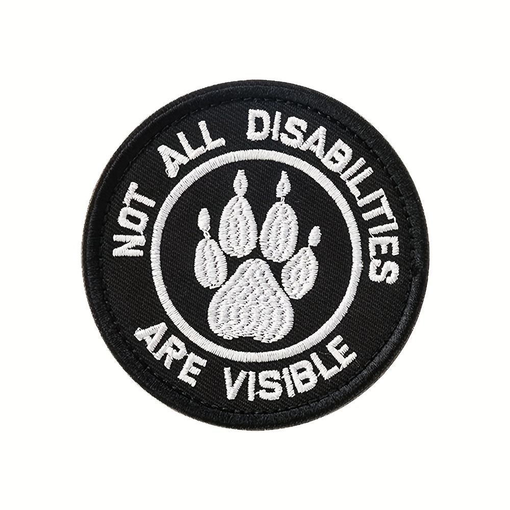 Temu – TEMU 1pc Service Dog Not All Disabilities Are Vests/harnesses Emblem Embroidered Fastener Hook & Loop Patch