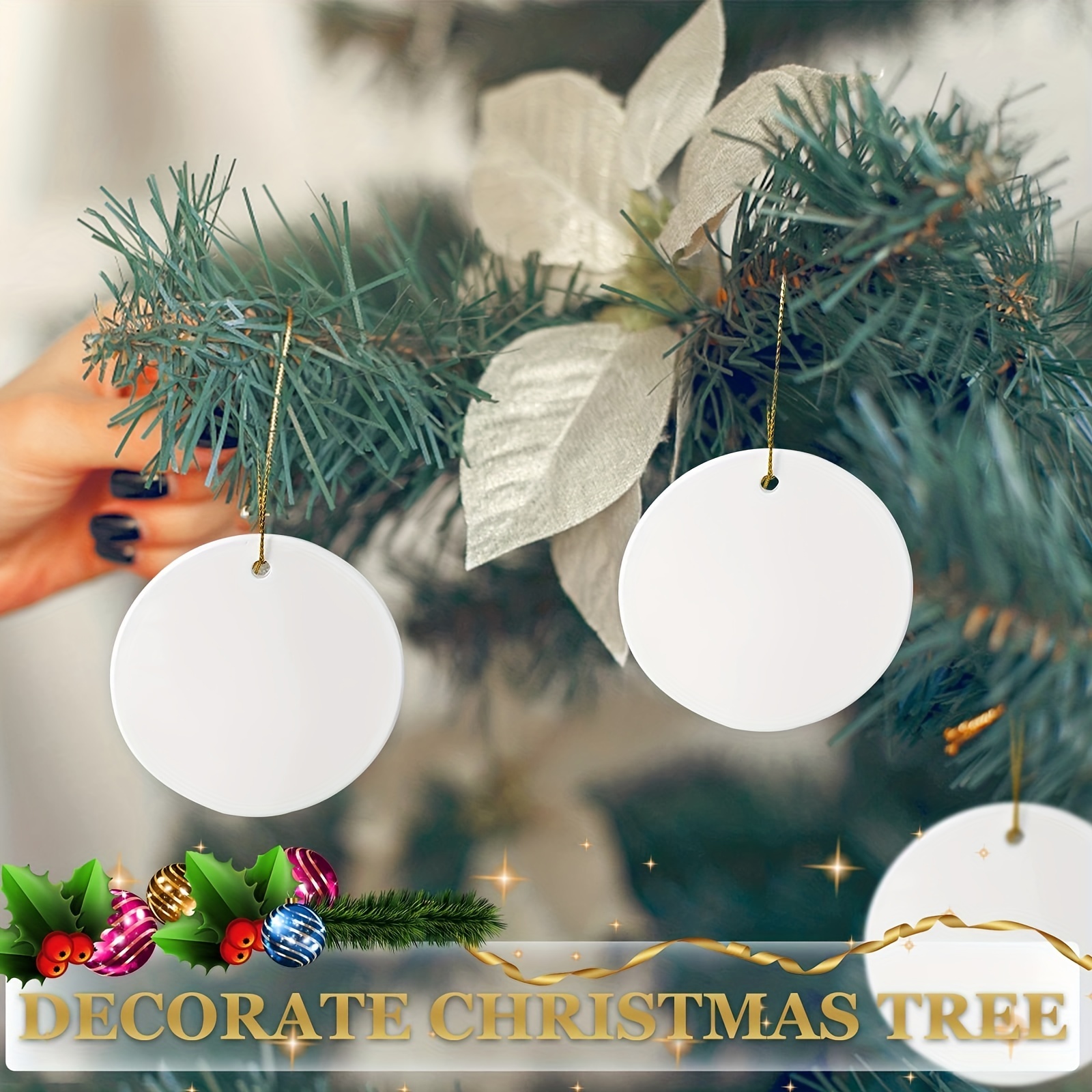 Sublimation Ornament Blanks White Ceramic Ornaments Diy - Temu