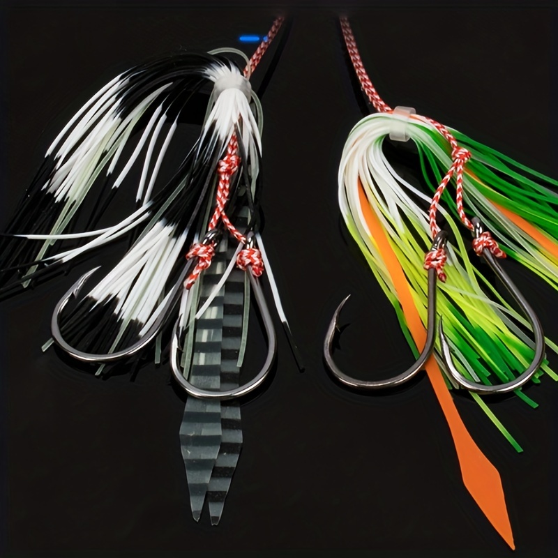 Blue Fishing Hooks Reflective Tassels Vertical - Temu