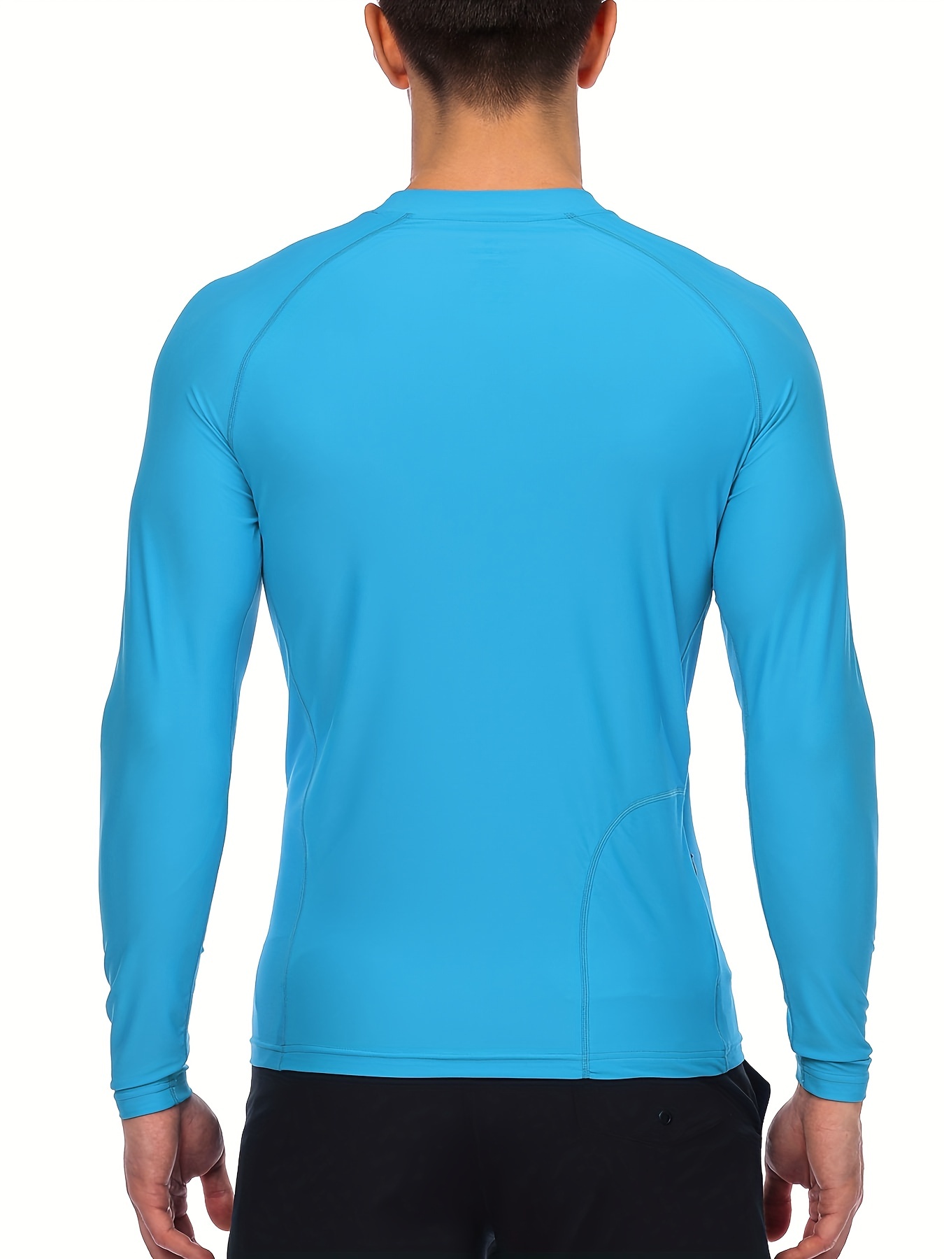 Camiseta deportiva de manga larga para hombre con protección solar para  hombre, color azul