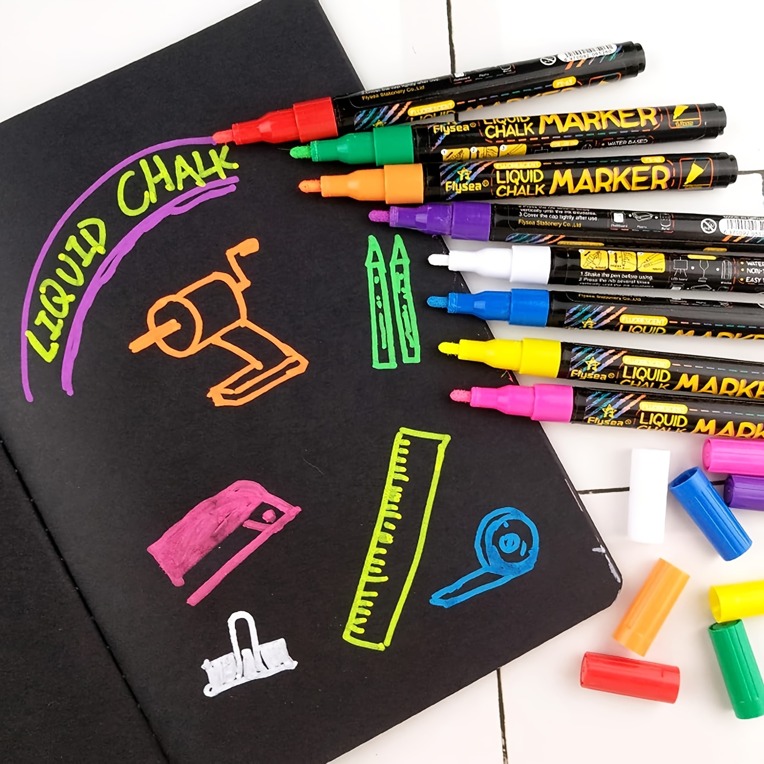 8 Colors Liquid Chalk Markers Pens Washable Wet Erase Neon - Temu