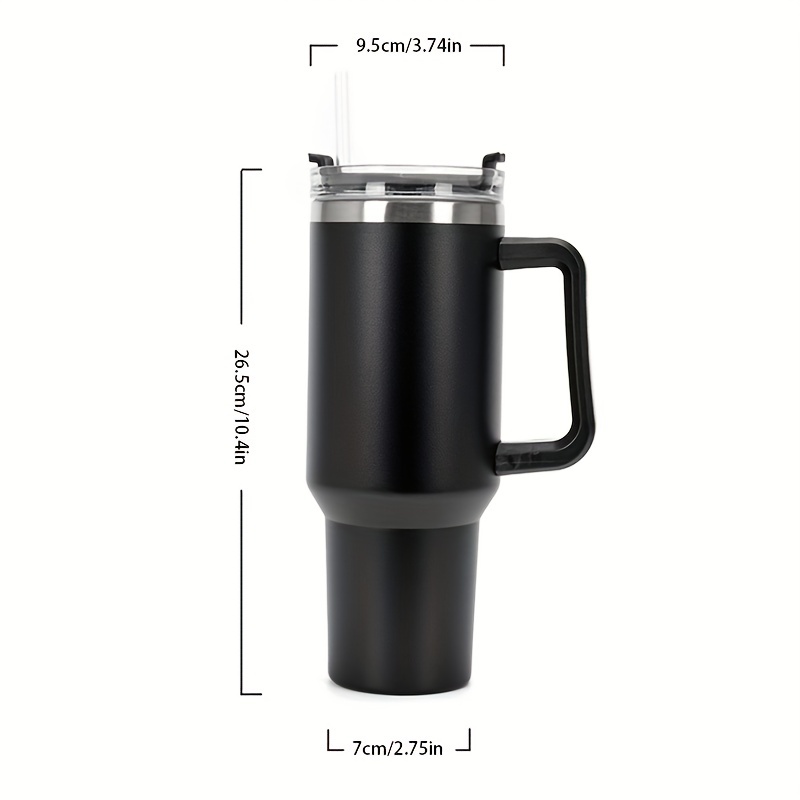 40 Oz Stainless Steel Solid Tumbler With Handle, Large Coffee Mug With  Handle, Solid Stainless Steel 40 Ounce Camping Tumbler 