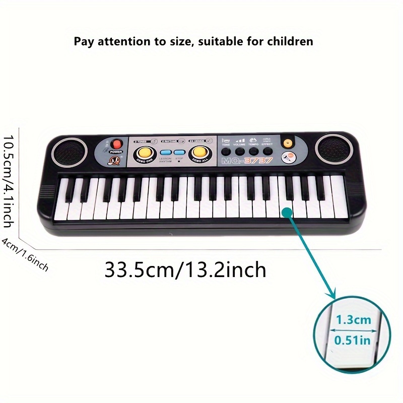 Teclado Eletronico Infantil C/ Microfone 37 Teclas 6 Musicas