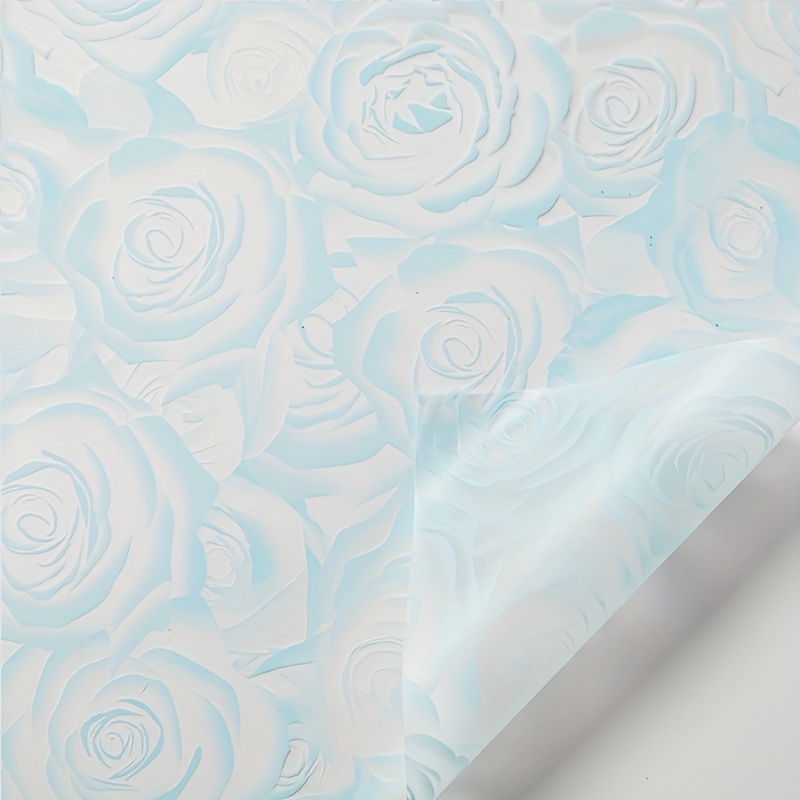Korean Flower Wrapping Paper Waterproof Floral Bouquet Gift Packaging Solid  Color Florist Wrapping Paper Supplies 20pcs (Sky Blue)