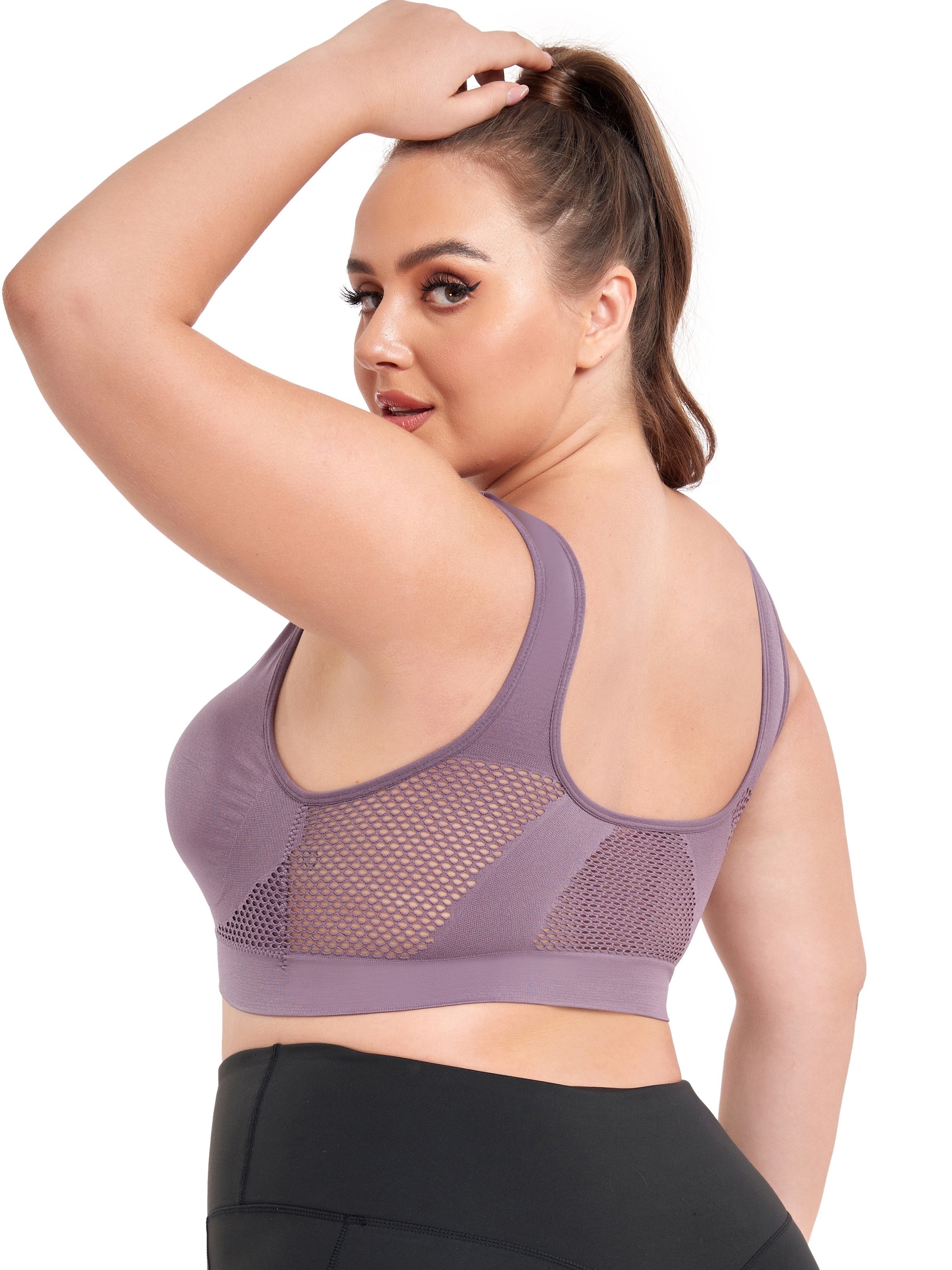 Cotton Breathable Sports Bras For Women Plus Size Seamless Padded