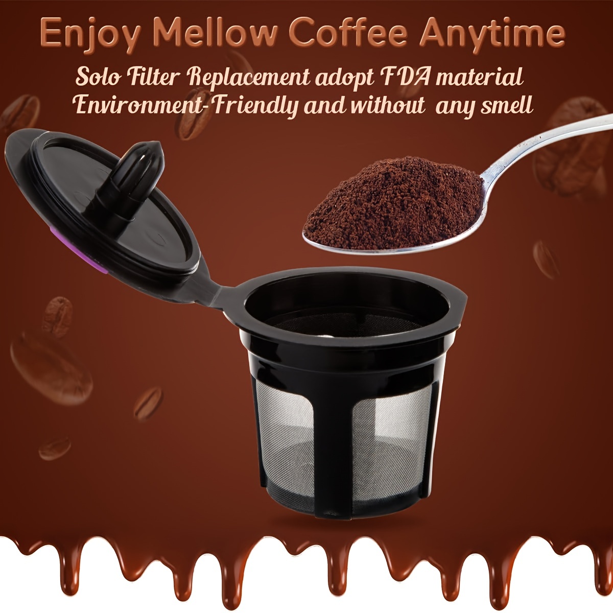 How do I use the reusable coffee pod with the Instant Solo Coffee Maker?