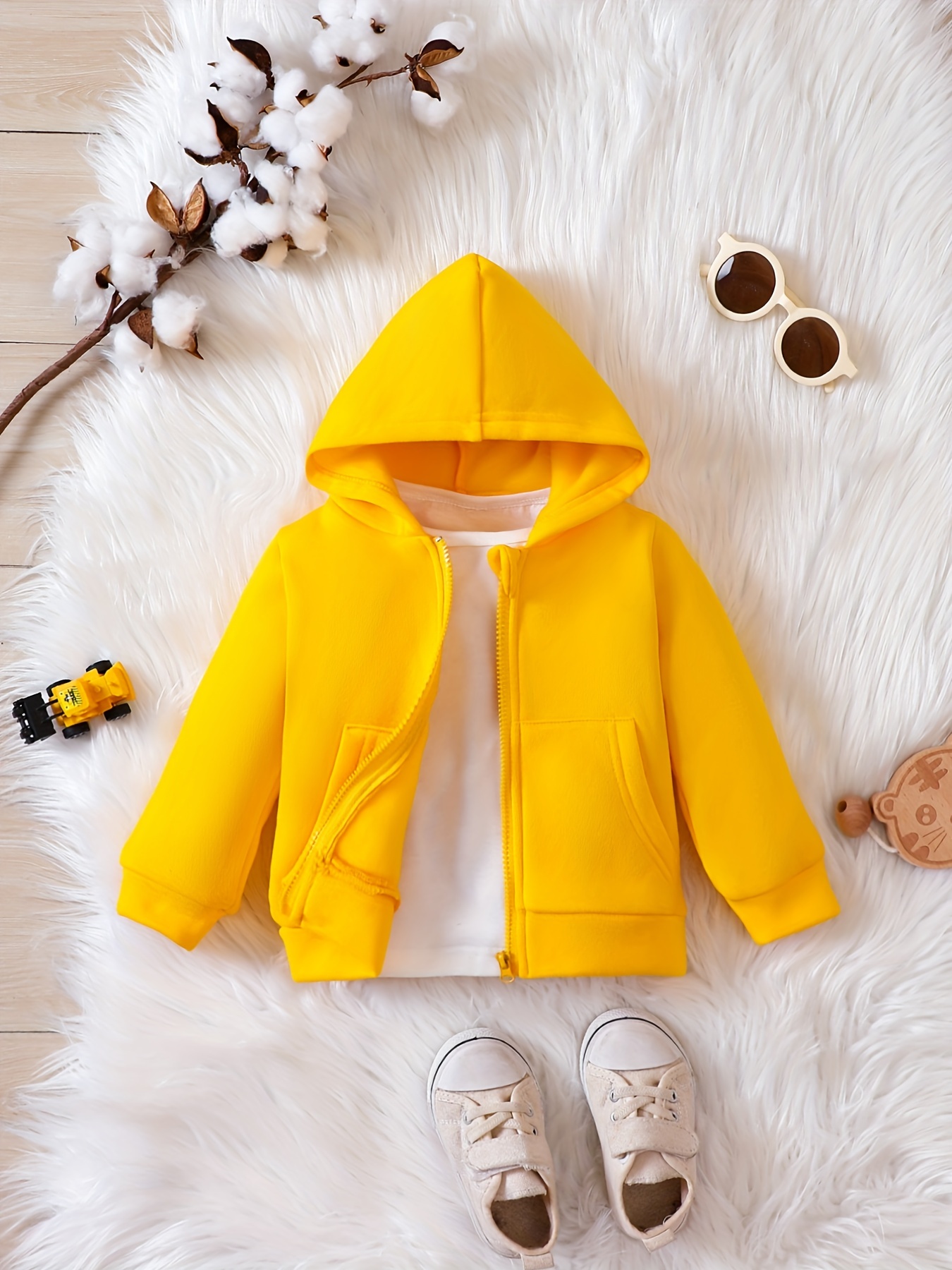 Toddler Baby s Zip Up Hoodies Kids Casual Long Sleeve Hooded Coat With Pockets