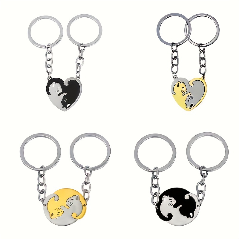 Golden Keychain Accessories For Men Silver Black - Temu