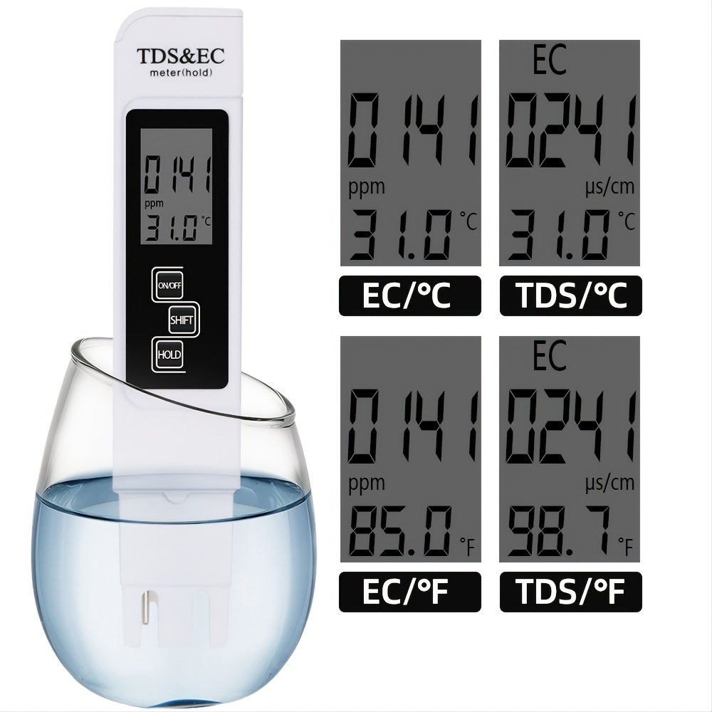 3 In 1 TDS Pen Water Quality Detection Pen EC Meter Conductivity Tds Test Pen Water Quality Detector Temperature Detection Pen No Battery