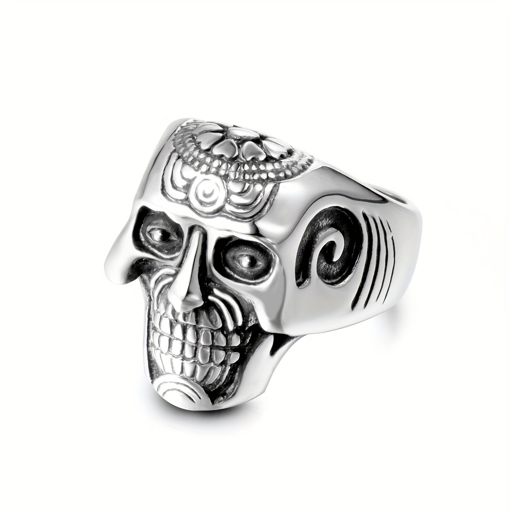 Bague Homme Style Vintage En Acier Titane - Motif Totem De Loup, Tailles 7 à 13, Pour Usage Quotidien - 2