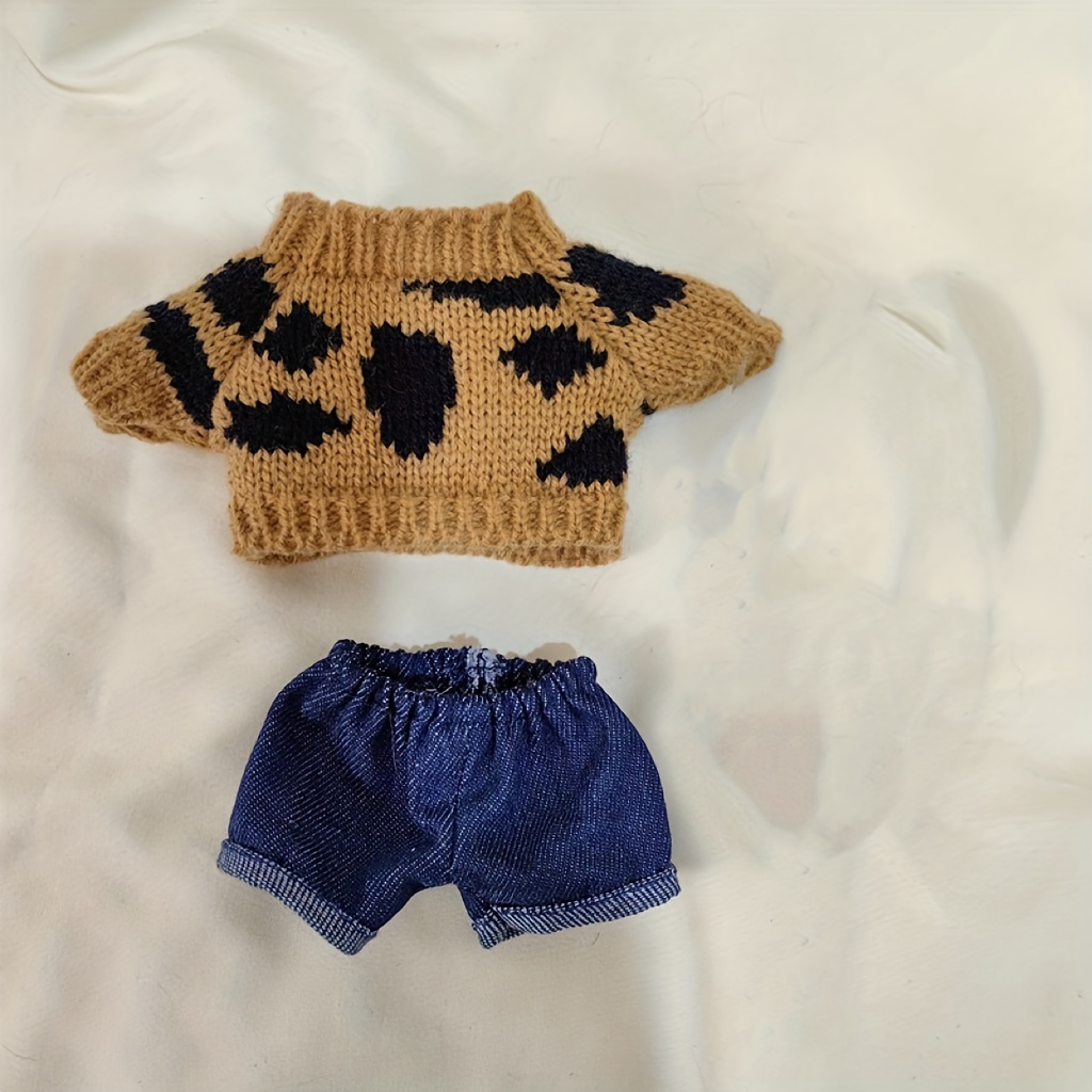 Plush Baby Clothes Knitted Sweaters and Shorts for Dolls
