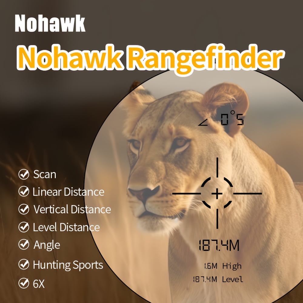 nohawk 1000m rechargeable laser rangefinders for hunting m yard switch with speed and altitude feature multi function rangefinder for hunter golfers details 1