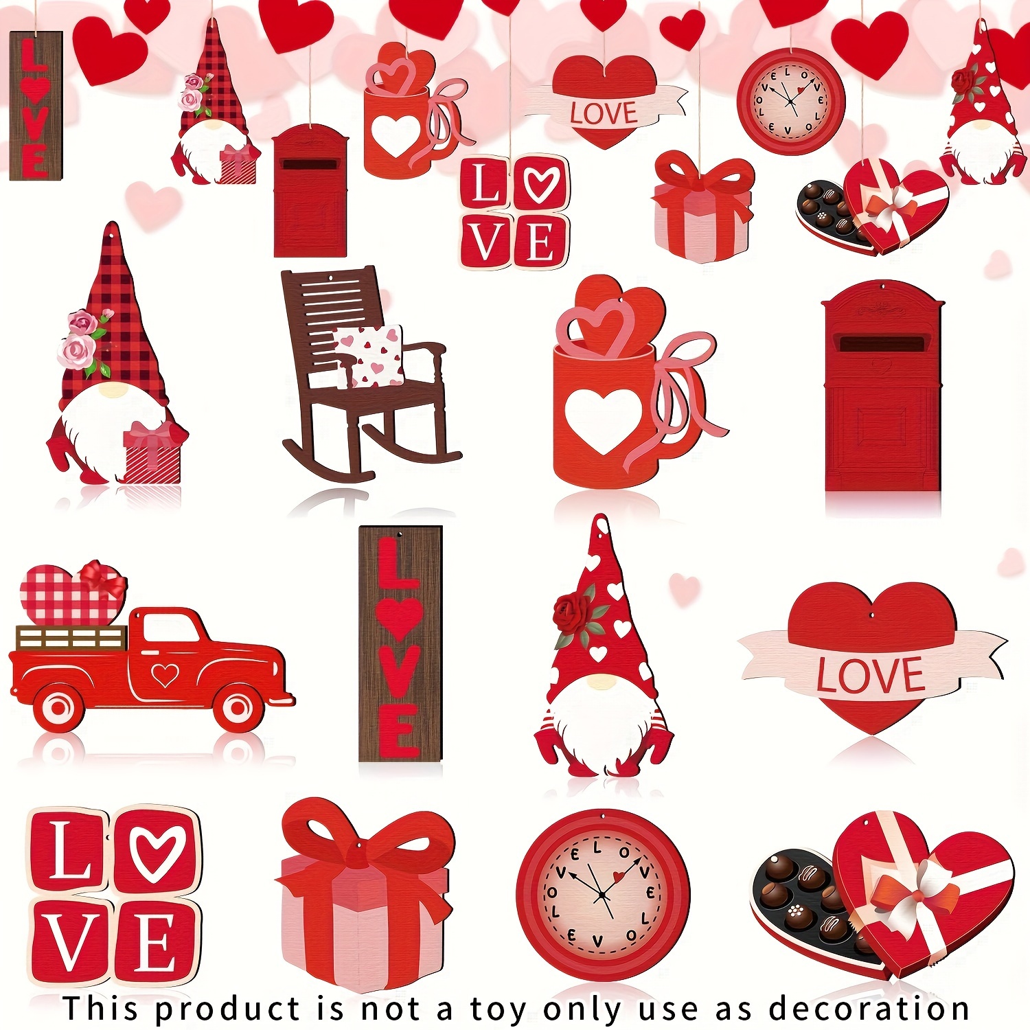 Valentine's Day Wooden Hanging Ornaments Party Decor - Temu