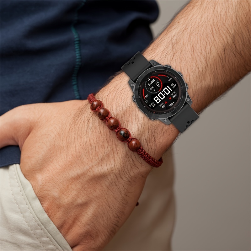 Pour Garmin Fenix 7 / Fenix 7 Pro Trous de 22 mm Bracelet de montre en  silicone