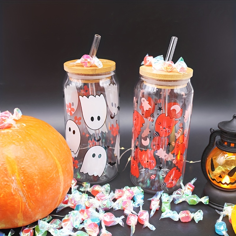 High Borosilicate Glass Water Cup With Airtight Lids & Straws, Screaming  Ghost Face Transparent Glass Jar Glass Cup, No You Hang Up Coffee Cup,  Halloween Gift Glass - Temu