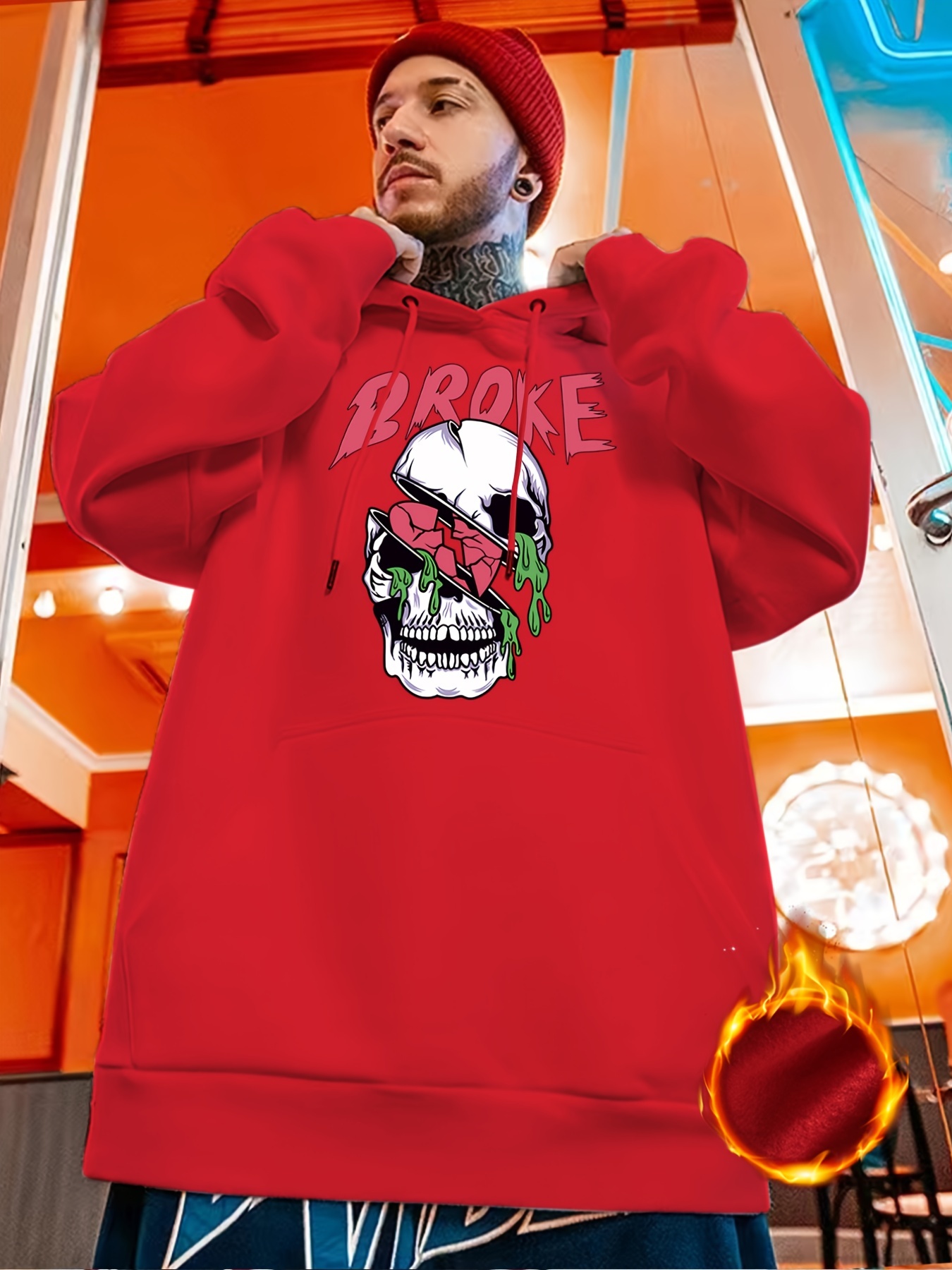 Orange discount broke hoodie