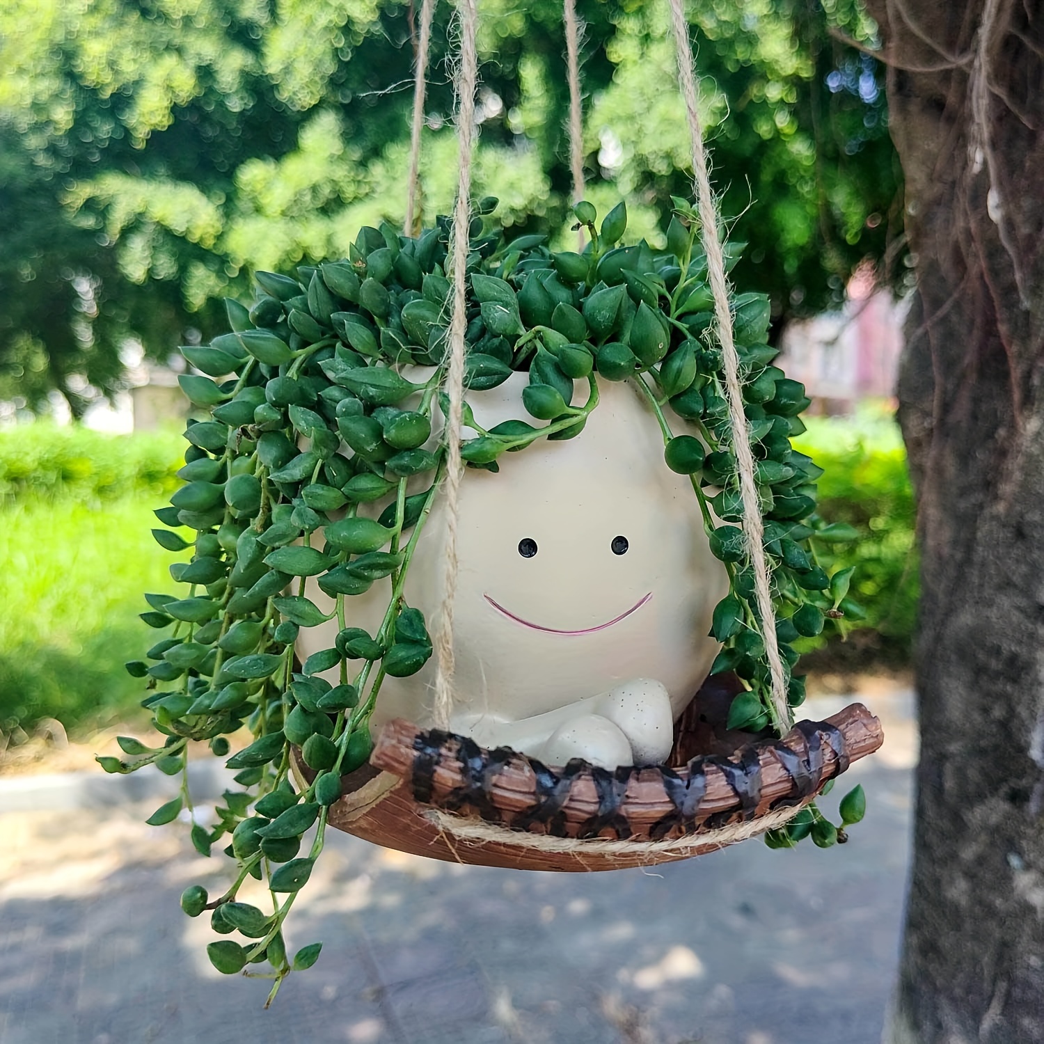 Flower Pot Wall Planter Swing Face Planter Pot Resin Smiling Face