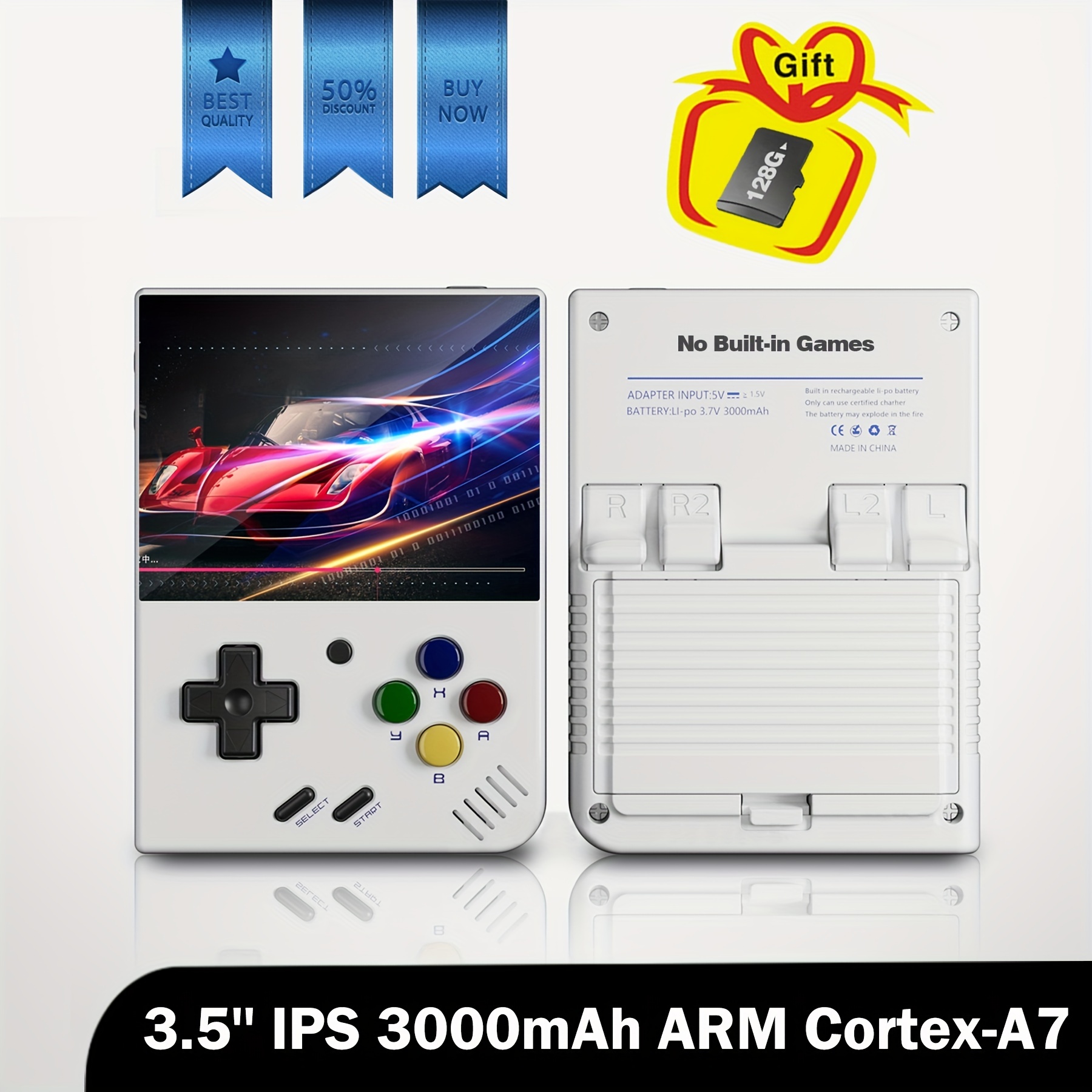  Miyoo Mini Plus Handheld Game Console, with Dedicated Storage  Case, 3.5 Inch IPS 640x480 Screen, 64G TF Card with 10,000+ Games, 3000mAh  7+Hours Battery, Support Wireless Network (Black 64G+Case) : Toys