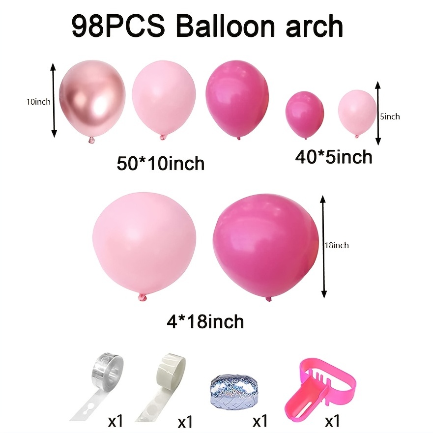 Arche de Ballons Kit Team Bride (55 Ballons) blanc-rose -   par Feestwinkel.be - 100% belge - Créations de ballons  - Send-a-Balloon