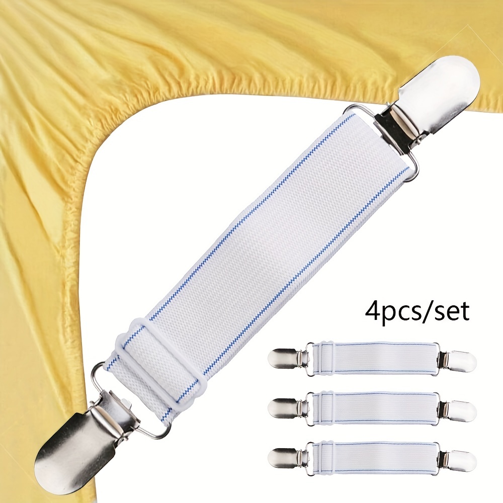 4pcs Non-Slip Bed Sheet Clips - Adjustable Bed Sheet Fastener Belts for  Securely Keeping Sheets on Mattress - Household Sheet Fixing Corner Holders