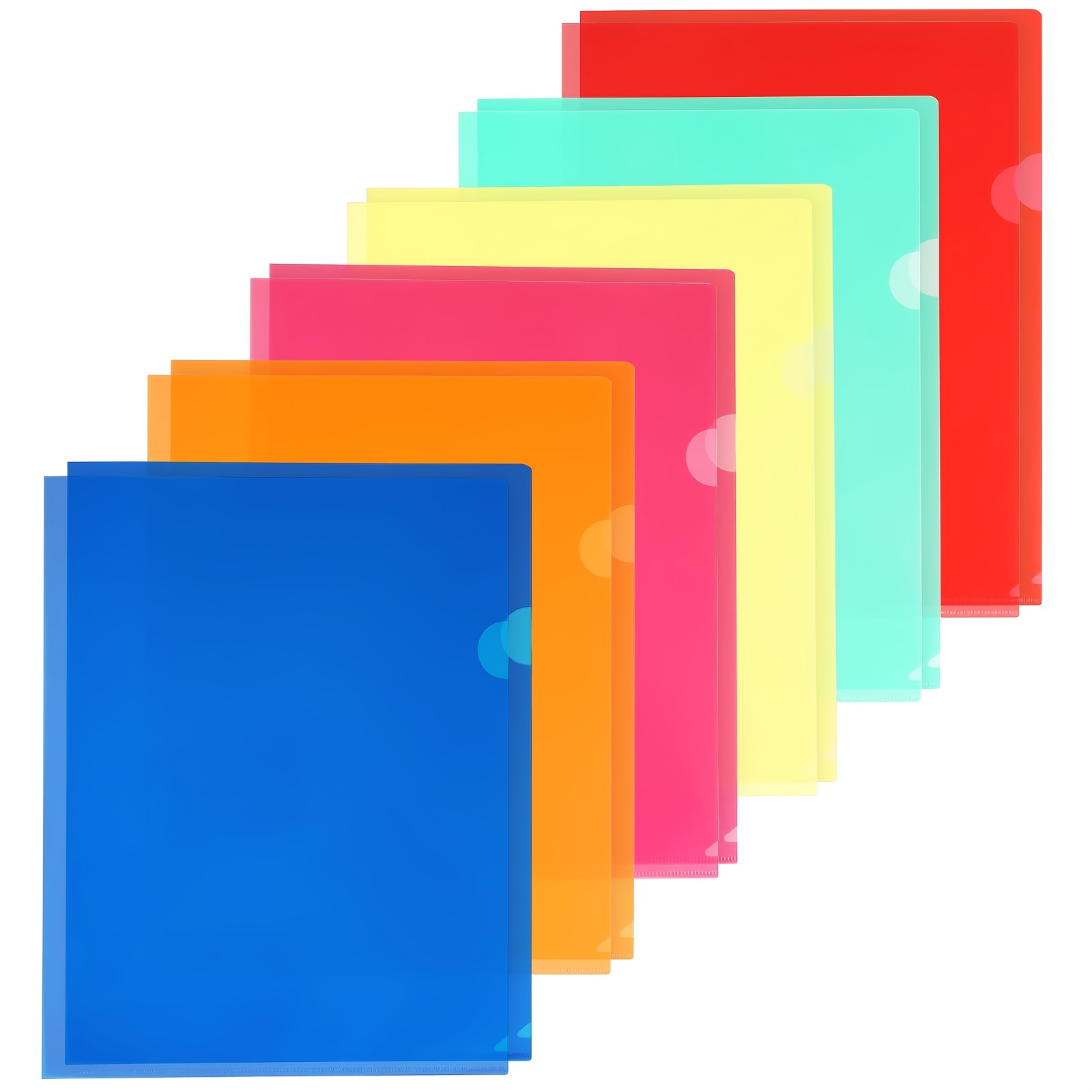  8 Pack Clear File Folders Plastic Project Pockets, Colored  Project Sleeves, Plastic Paper Sleeves Folders for Letter Size and A4 for  School and Office Supplies : Office Products