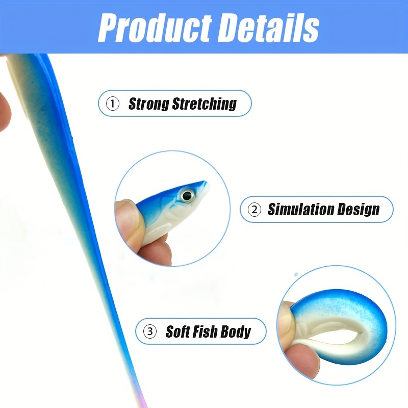 4pcs 3.1in T Tail Fishing Lures Soft Bionic Wobbler Floating Bait 0.16oz 4.5g