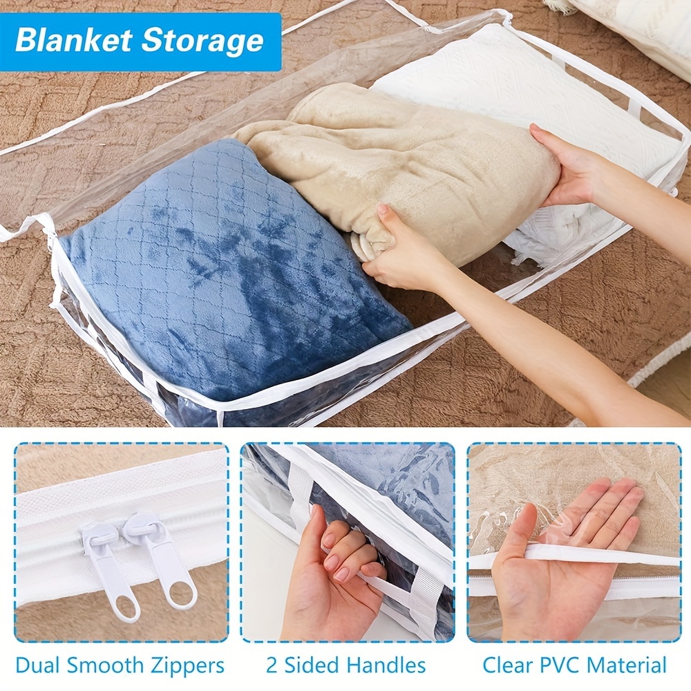 2pcs Foldable Under Bed Storage Bags Blankets Clothes Comforters