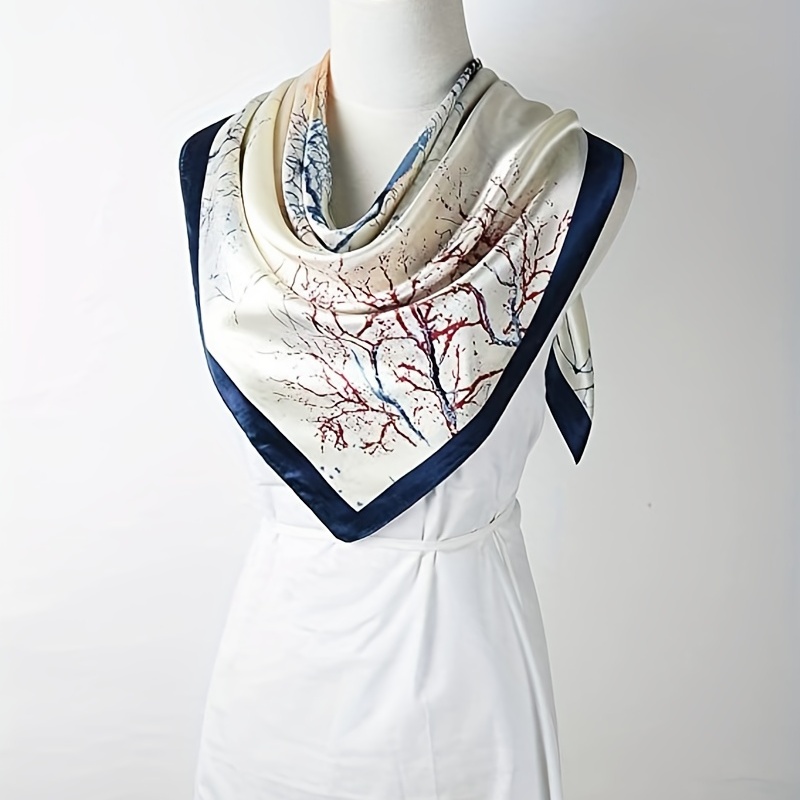Vintage Tree Print Scarf Tie Dye Bandana Head Wrap