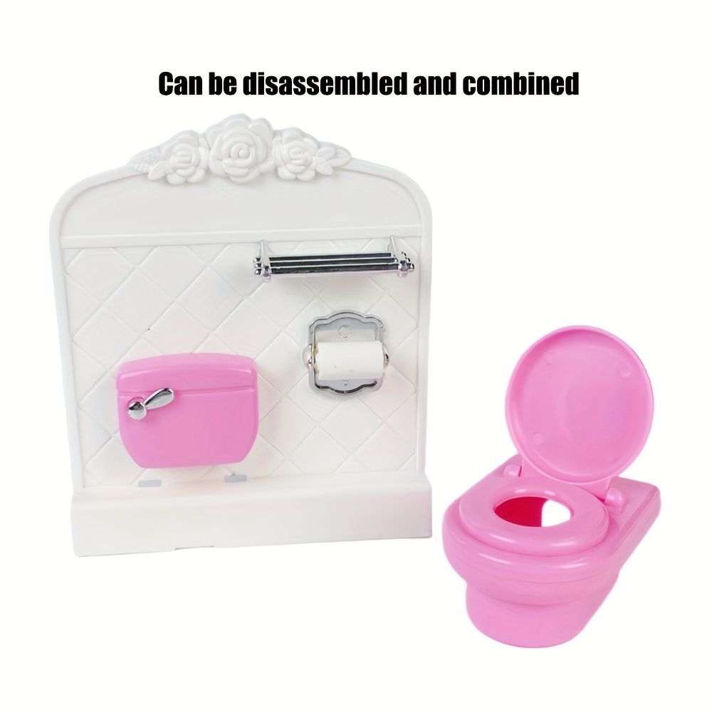 Mini accessoires de toilette pour maison de poupée Barbie, meubles