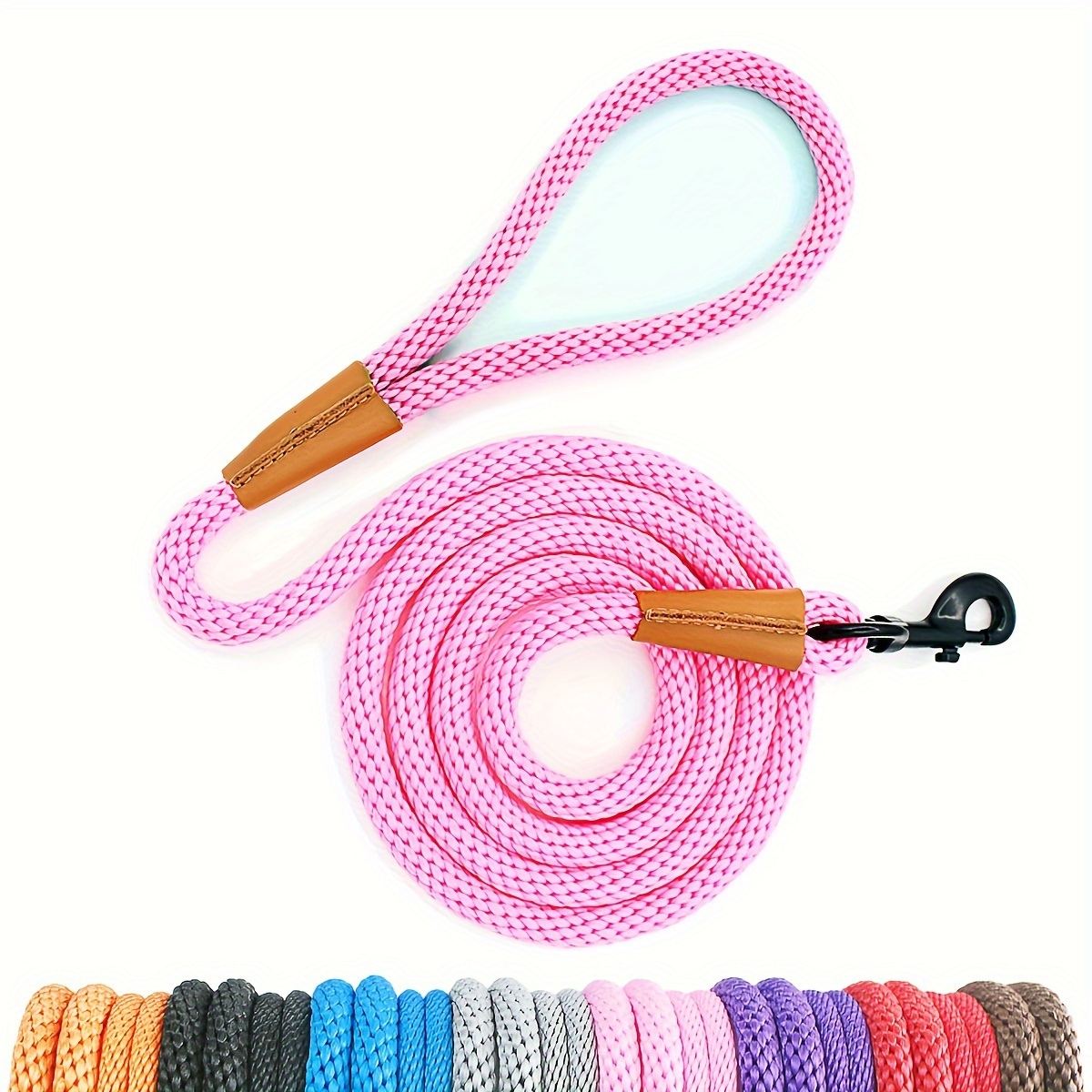 Multicolor Nylon Dog Rope Leashes 15 mm with Snap Hook, Size