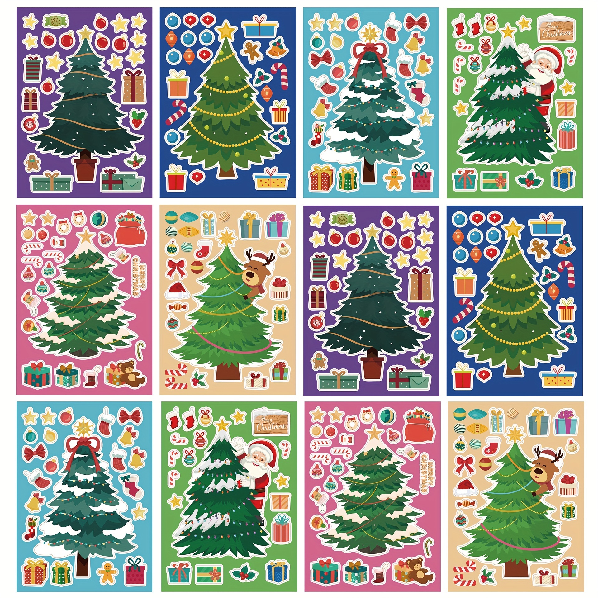 33pcs Christmas Holiday Glitter EVA Snowflake Christmas Tree Package Golden  Powder Foam Stickers, Christmas Gift Label Decoration Stickers, Party Deco