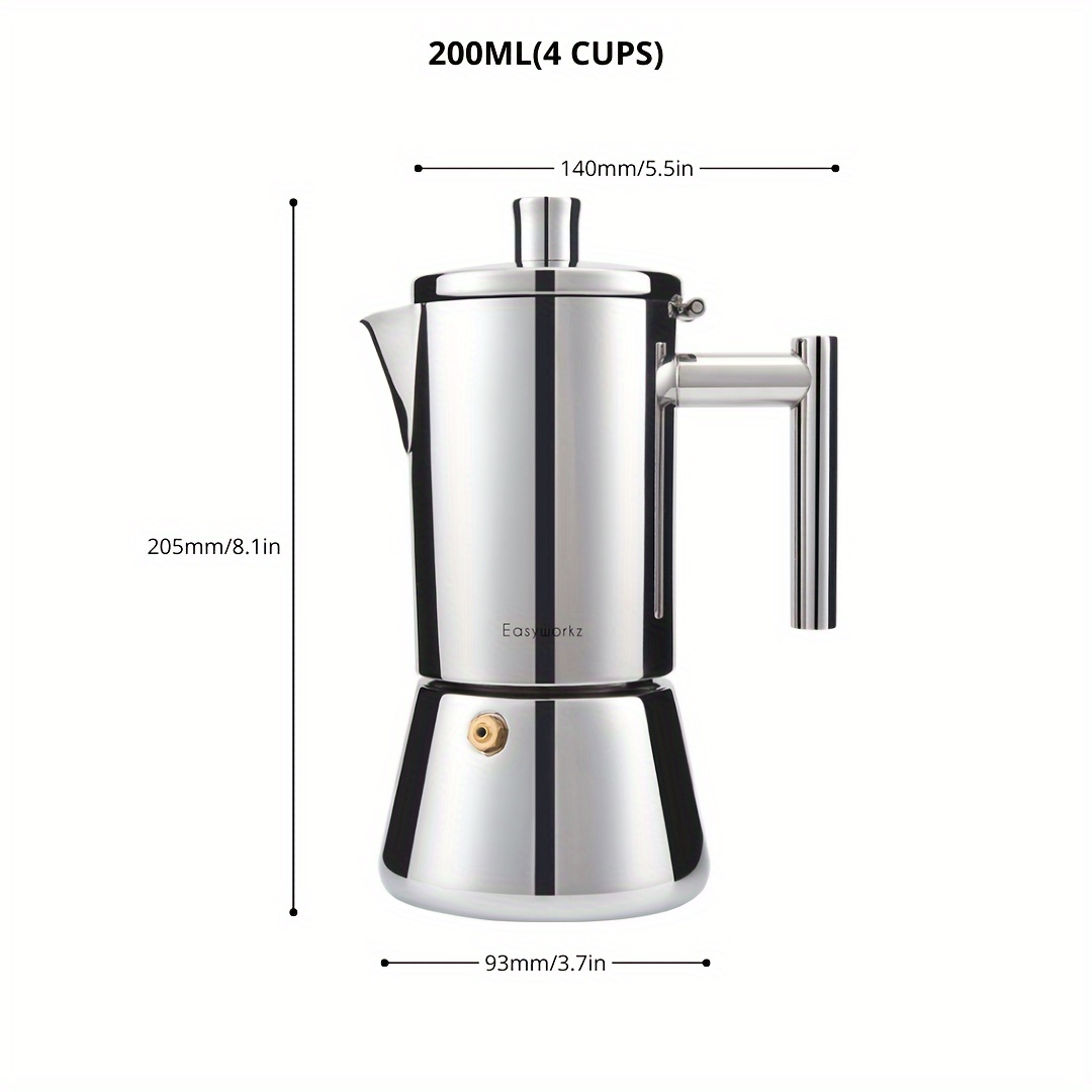 4 Cup Stainless Steel Moka Pot